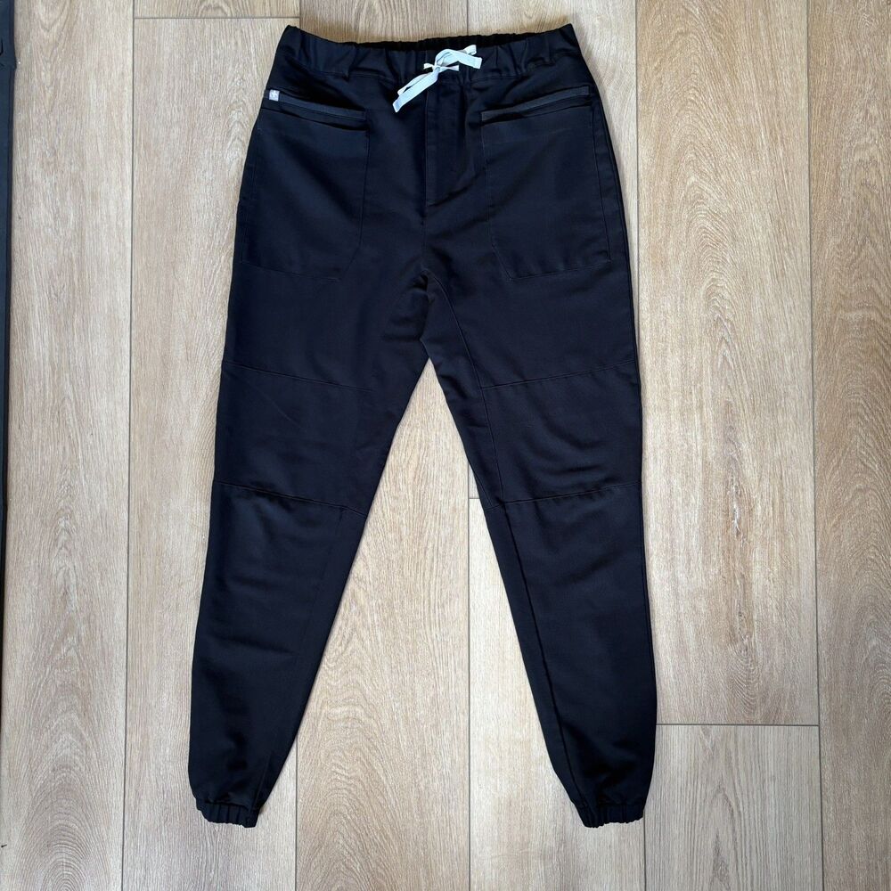 FIGS Technical Collection Mens Black Jogger Zip Fly Scrub Pants Size S